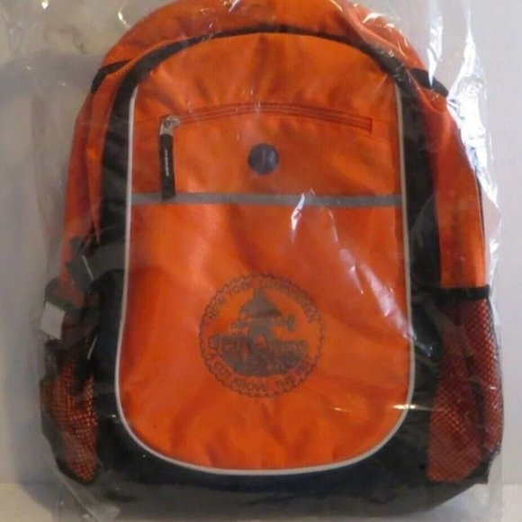 Backpack New In Package Never Used Orange Black For School Camping Hiking - Picture 1 of 7